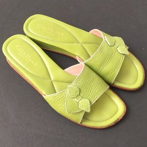 Cole Haan Country Green Leather Slide Sandals 6.5